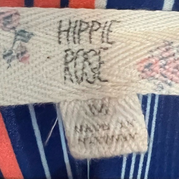 Hippie Rose V-neck striped blouse top size medium - Picture 6 of 7